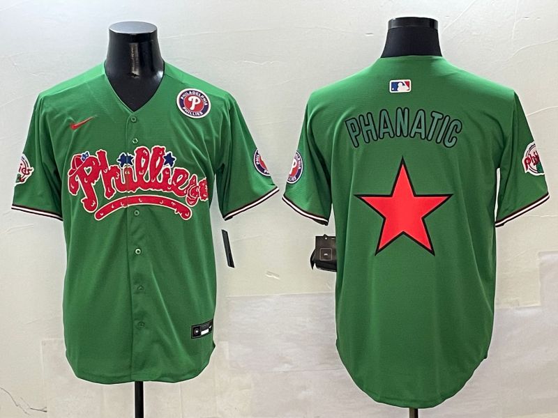 Men Philadelphia Phillies Blank Green Fourth generation Joint Name 2025 Nike MLB Jersey style 4141->philadelphia phillies->MLB Jersey